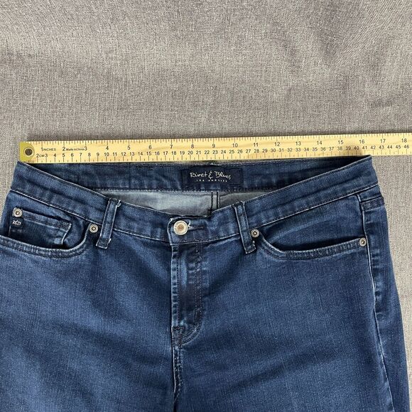 Rivet & Blues Jeans Womens 12P Blue Pants Faded Slim Straight Casual Dark Denim - Picture 9 of 13